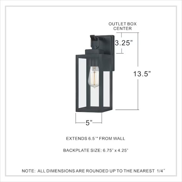 NEW Quoizel Breitling Matte Hardwired Outdoor Wall Porch Garage Patio Light NIB - Picture 5 of 10